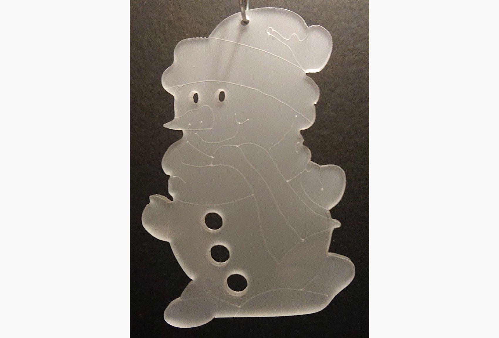 Acrylanhänger Schneemann weiß